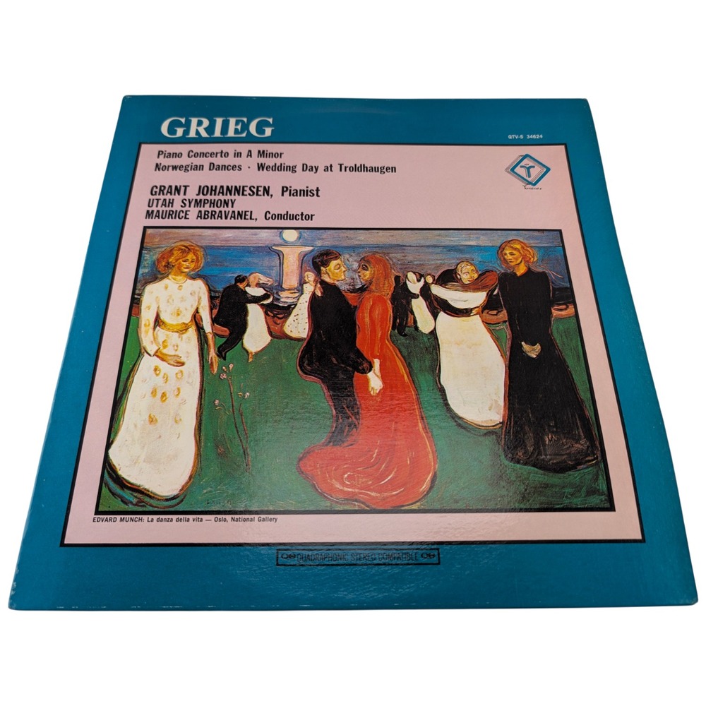 Grieg Johannesen Abravanel Piano Concerto 1976 QTV-S 34624 Quad LP VG/VG